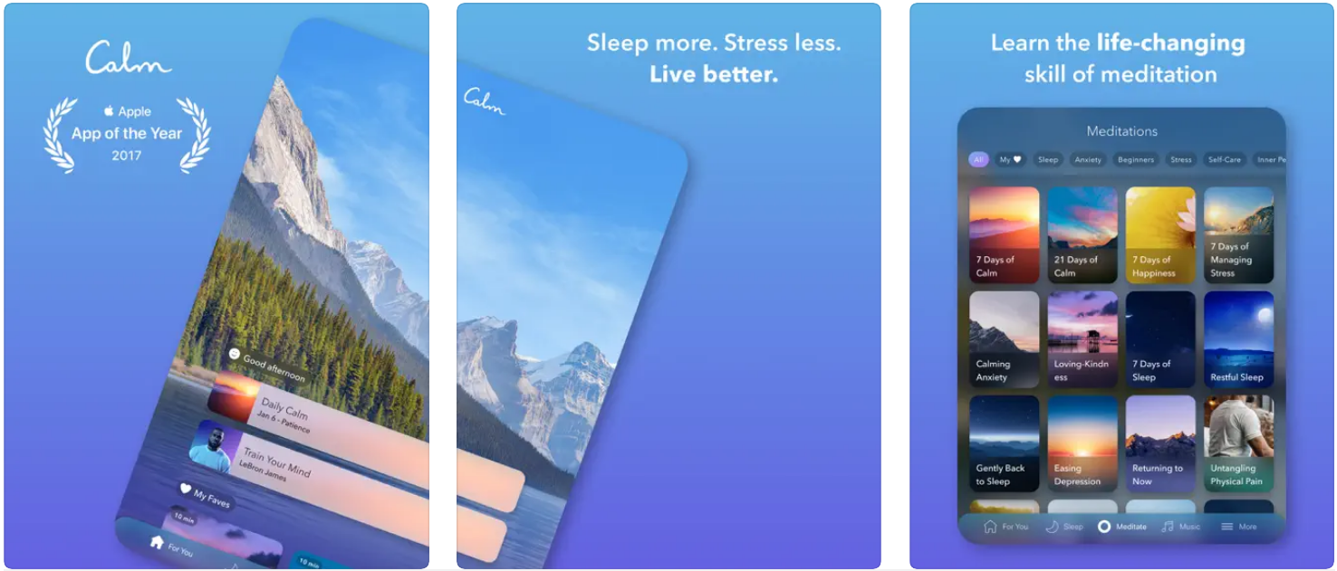 Calm app in the app store