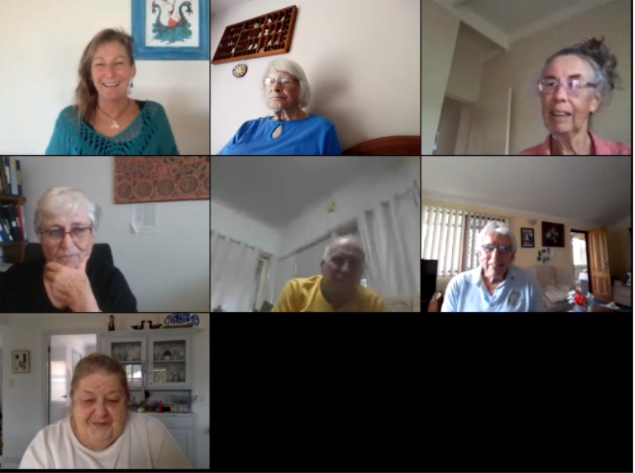 Screenshot of virtual meeting of seniors