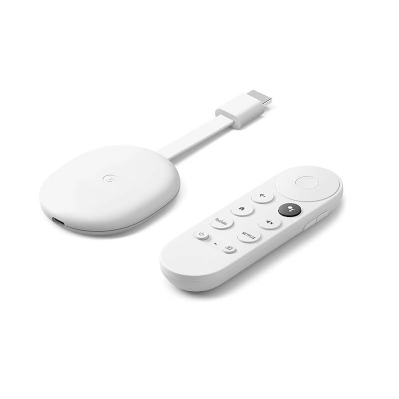 Photo of Google Chromecast dongle and remote