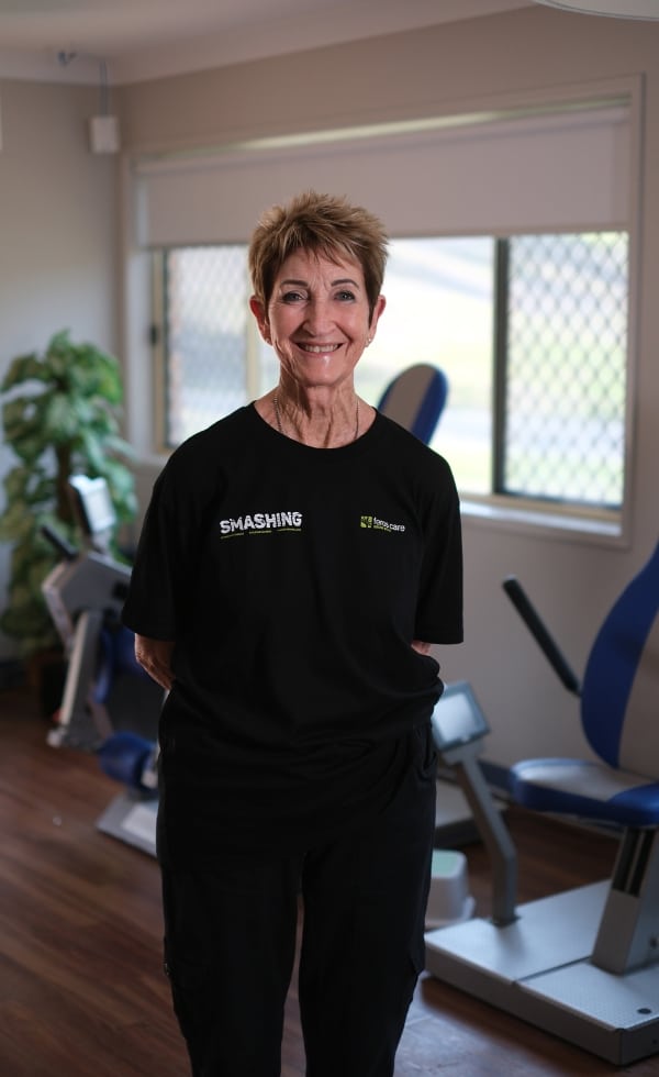 woman in physiotherapy gym at aged care centre