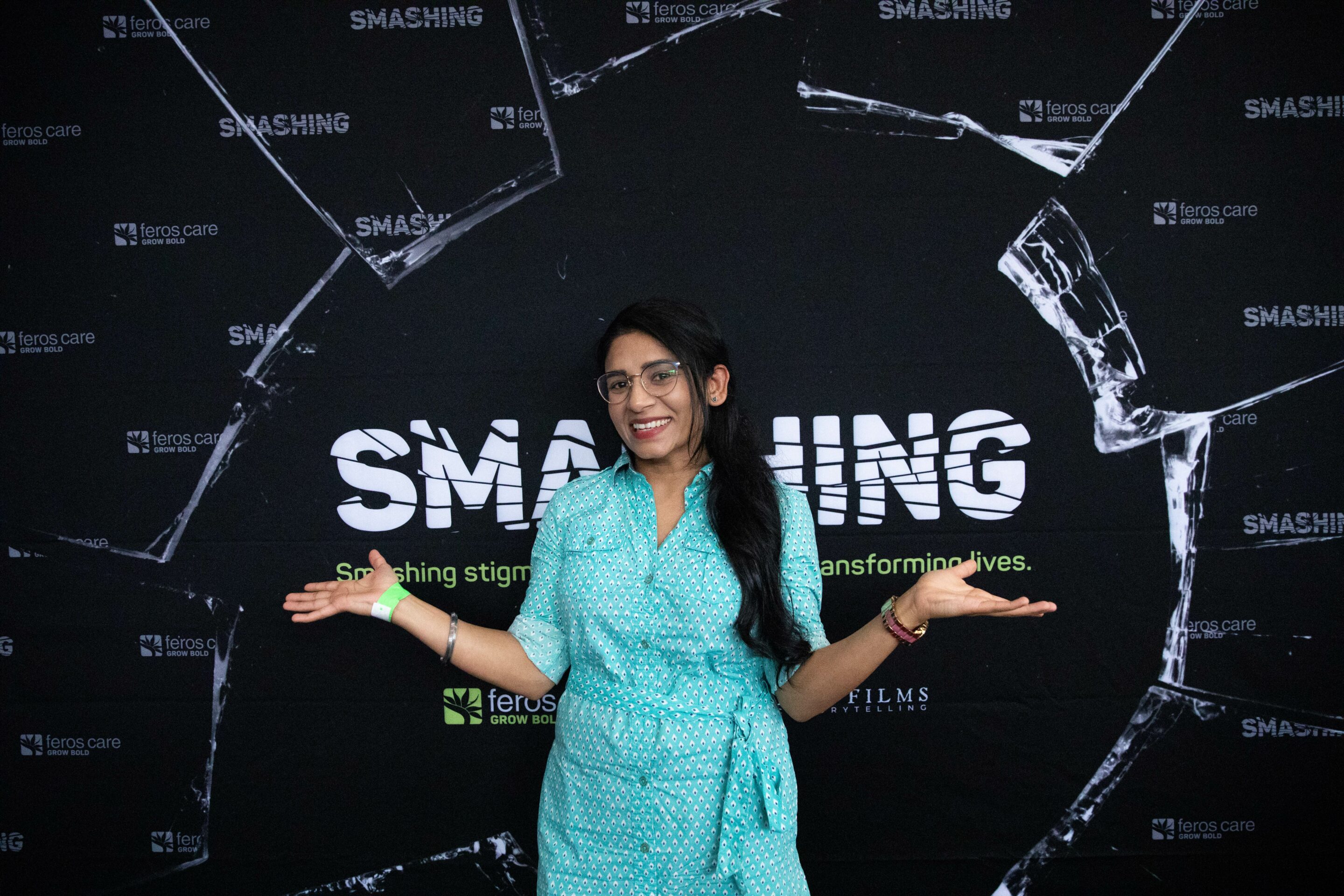 Prahb, Indian woman at premiere of SMASHING! documentary series about aged care. 